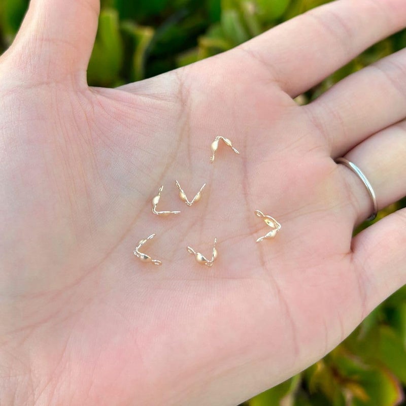 Adabele 20pcs Real 1/20 14K Gold Filled Clamshell Calotte Bead Tip End Cap Knot Cover Double Closed Rings for DIY Craft Jewelry Making JK4-B2 - Image 2